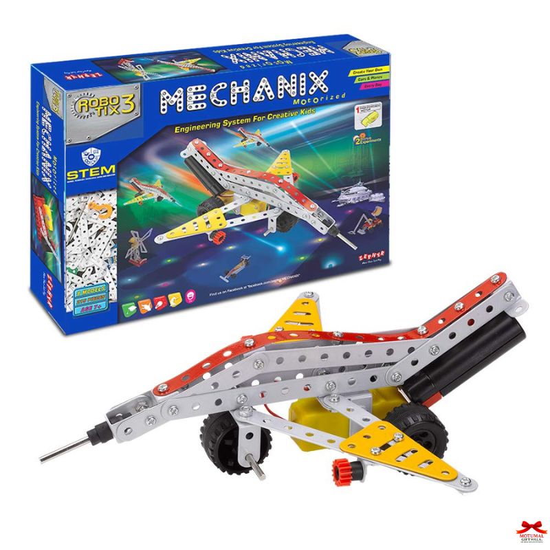 Mechanix STEM toy set with packaging on a white background
