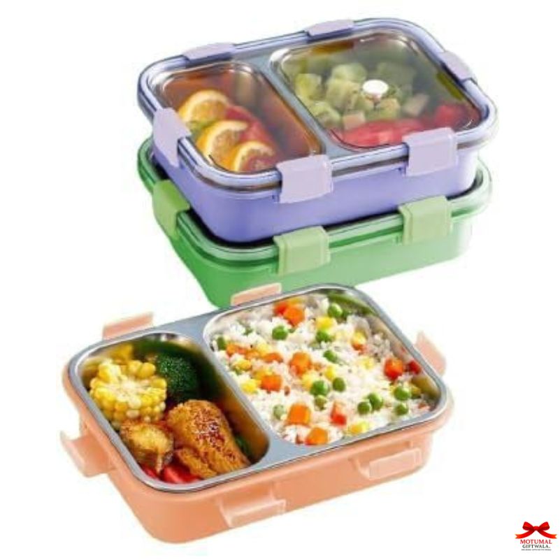 Three compartmentalized lunch boxes with food on a white background