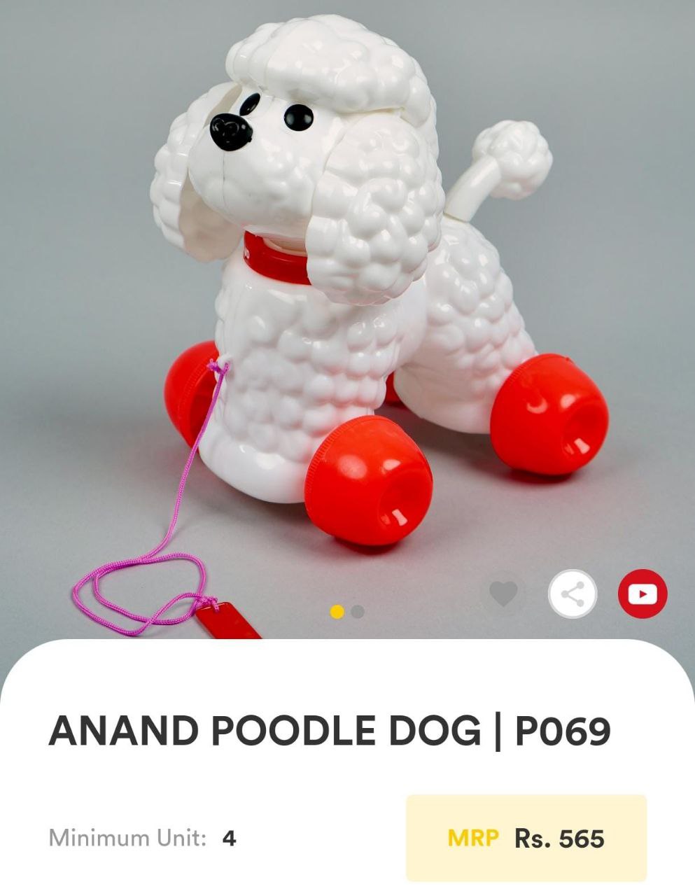 Pull Along Poodle Dog Toy with Rope – Walking & Sound – For Babies and Toddlers