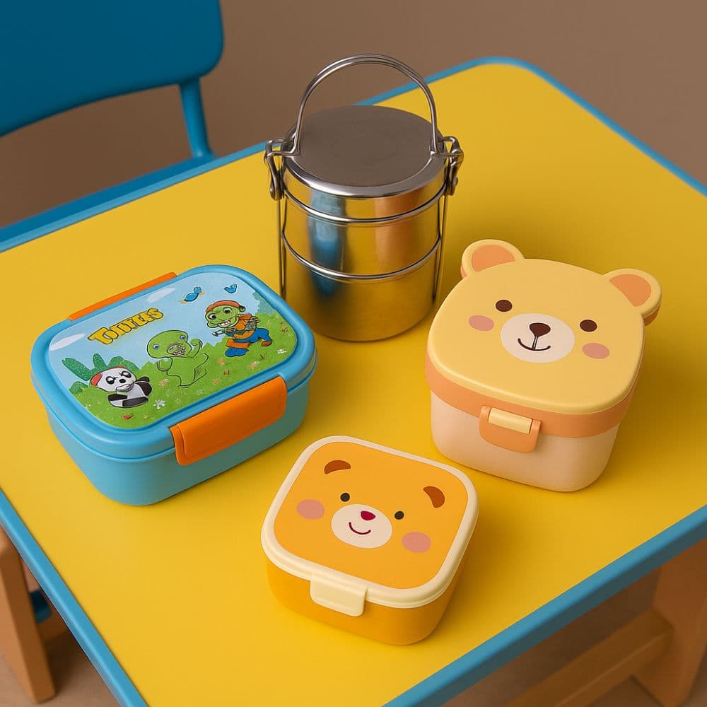 Cartoon lunch box, steel tiffin and animal-shaped lunch set for kids – lunch gifts from Motumal Giftwala Ranchi