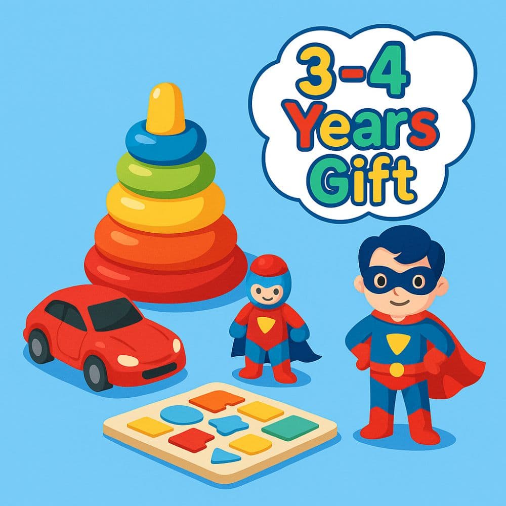 Remote control toy, stacking game, and superhero gift set for 3–4 year old boys – birthday gifts from Motumal Giftwala Ranchi