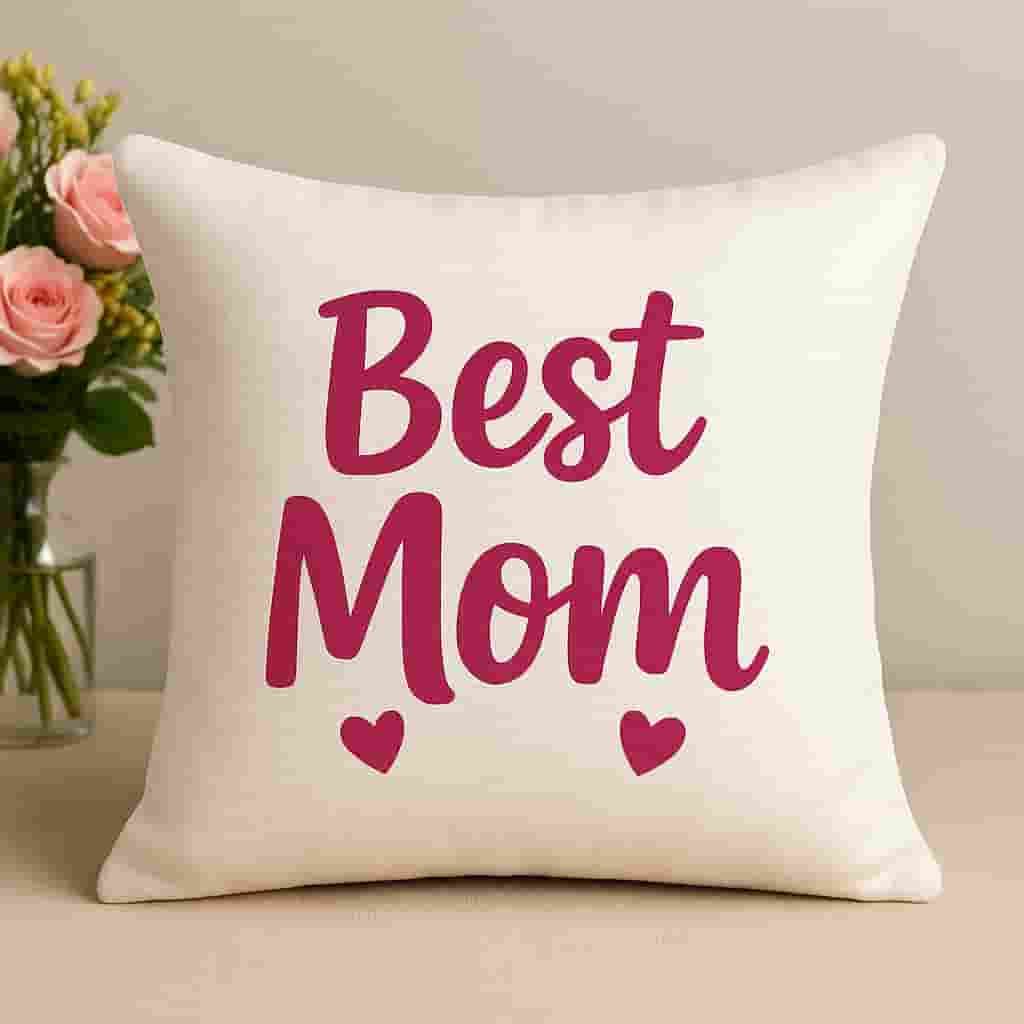 Motumal Giftwala customized cushion with elegant white fabric — perfect for personal photo printing, quotes, or message gifts in Ranchi with same-day delivery.