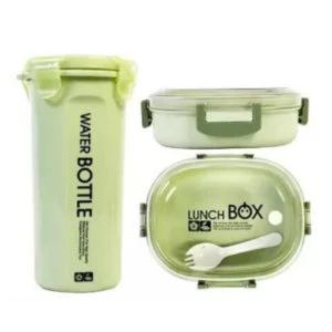 Light Green BPA-Free Lunch Box and Water Bottle Combo Set with Spoon – Motumal Giftwala