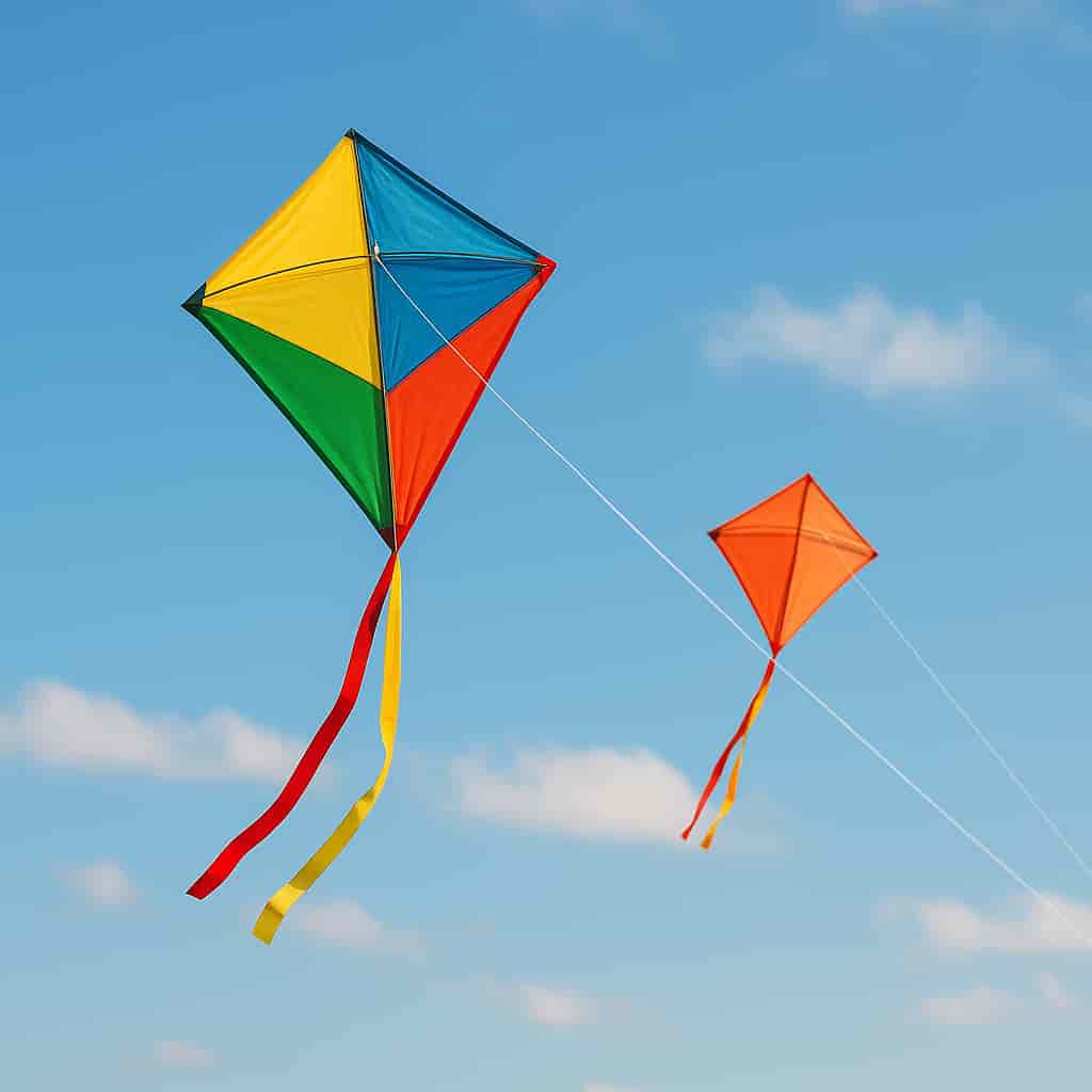 Beautiful Makar Sankranti themed image with colorful kites flying in blue sky, perfect for festive gifts from Motumal Giftwala