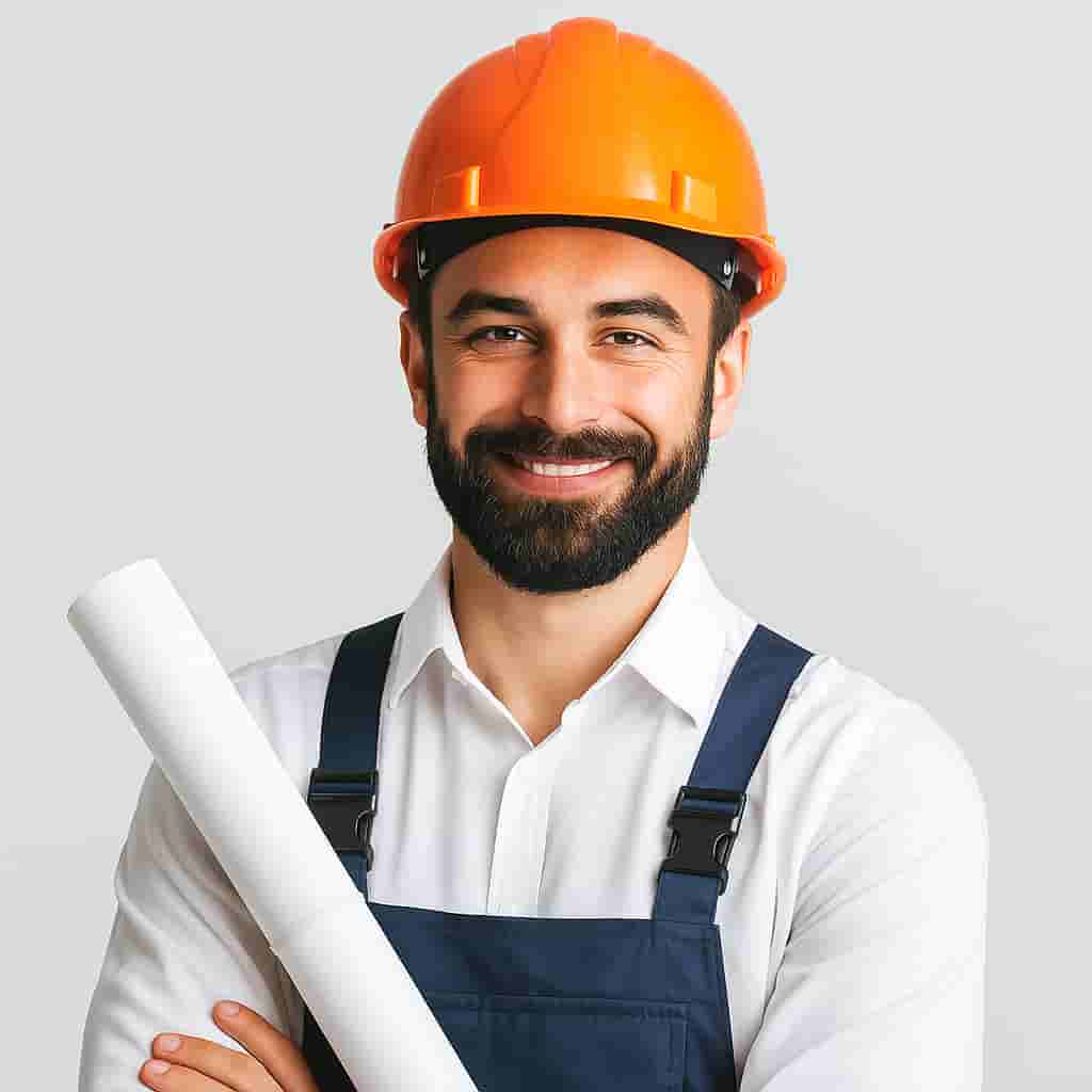 “Motumal Giftwala Engineer’s Day Collection – A professional male engineer wearing a safety helmet, representing innovation, dedication, and creativity in engineering.”