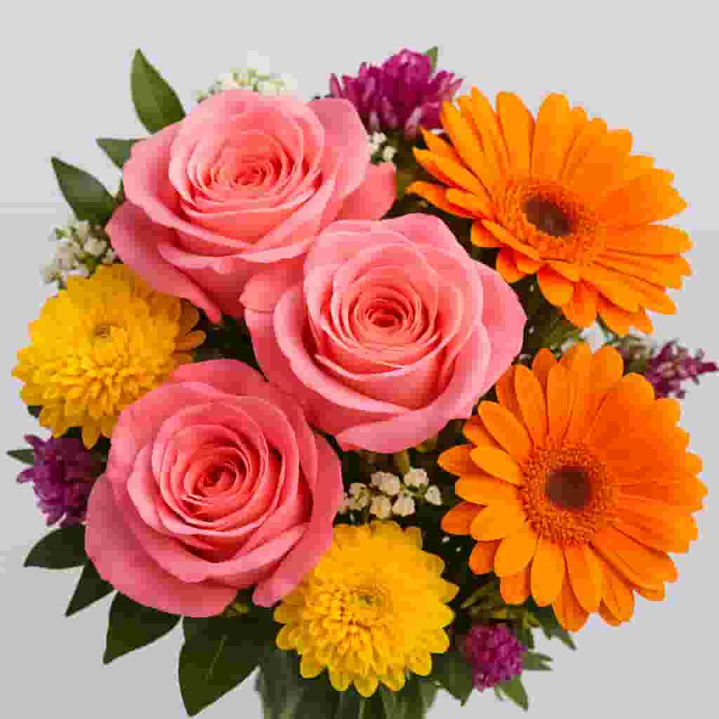 “Motumal Giftwala flowers collection featuring a beautiful bouquet of fresh colorful roses, tulips, and lilies — perfect for gifting in Ranchi.”