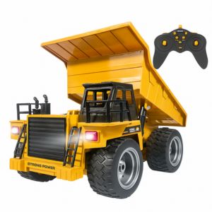Yellow rechargeable RC dump truck toy with remote controller – construction vehicle for kids from Motumal Giftwala Ranchi