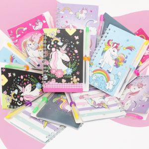 Unicorn-themed secret diary set with lock and pen for girls – colorful and magical stationery from Motumal Giftwala Ranchi