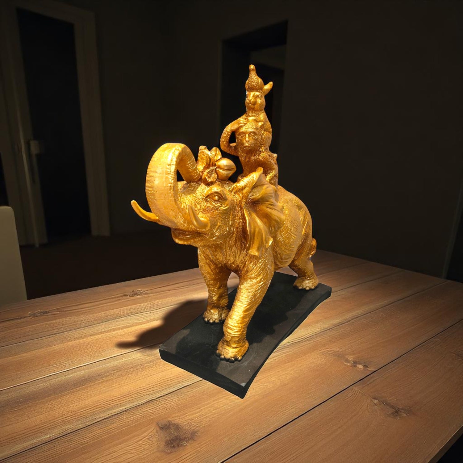 🐘 Golden Joy Elephant Family Showpiece – Symbol of Unity, Happiness & Strength | Made in India
