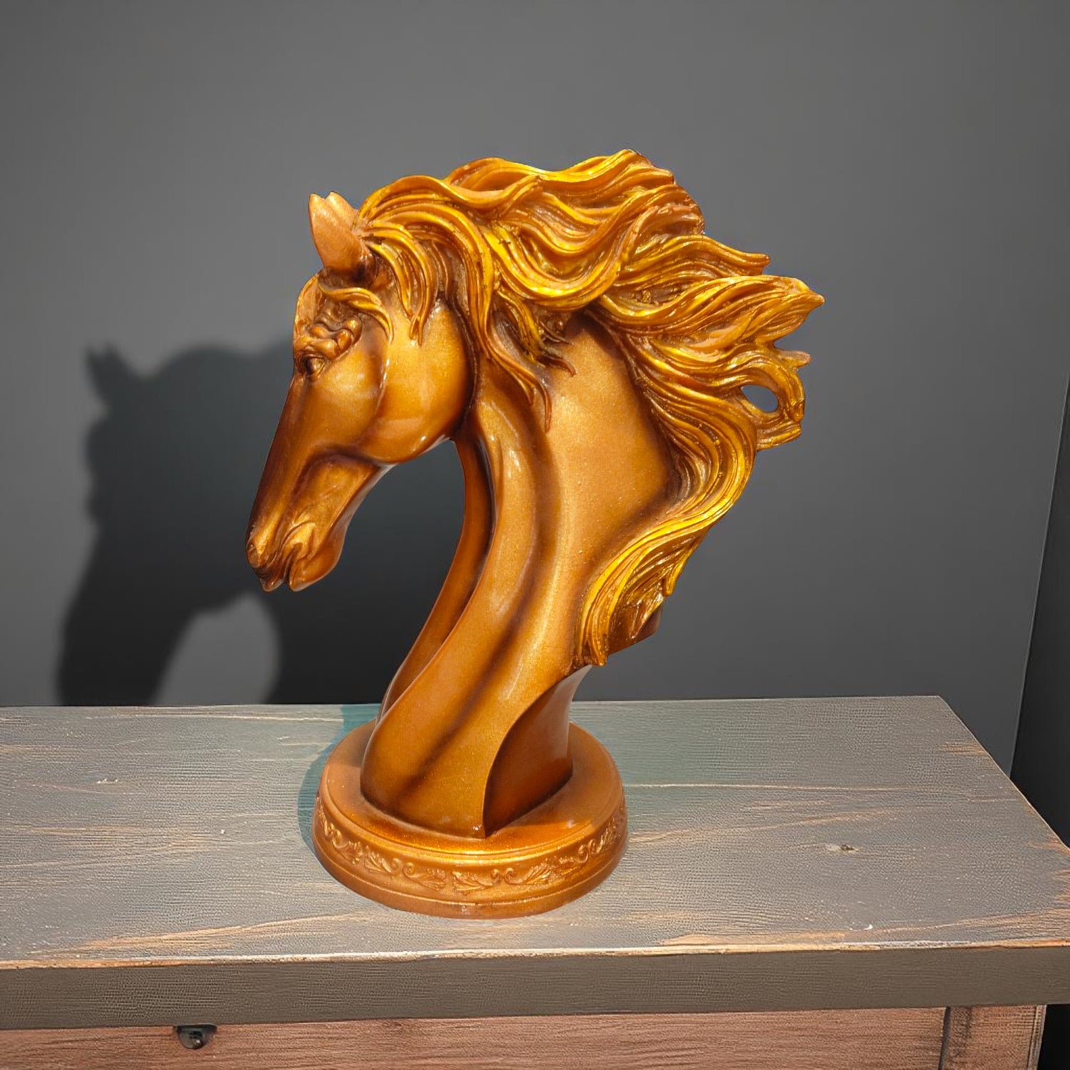 🐎 Bronze Glory Horse Head Showpiece – Symbol of Wisdom, Power & Focus | Made in India