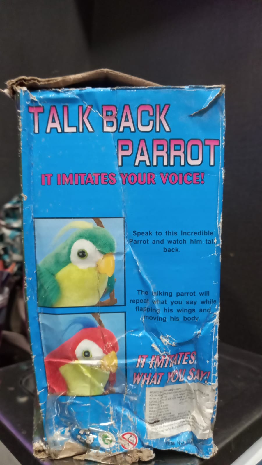 talk back parrot it imitates your voice - 295g - 16 x 10 x 19