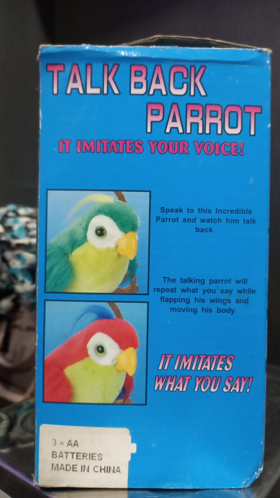 talk back parrot it imitates your voice - 295g - 16 x 10 x 19