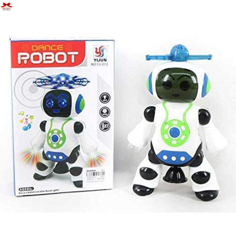 Dance robot toy with packaging on a white background