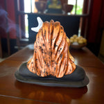 Rear view showing detailed copper hair design of Lord Shiva Adiyogi sculpture