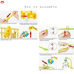 Step-by-step assembly instructions for a toy or product on a white background