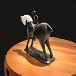 Home decor showpiece horse and rider side pose