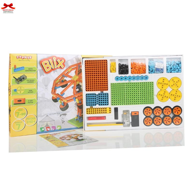 Blix toy set packaging with colorful building blocks and accessories on a white background