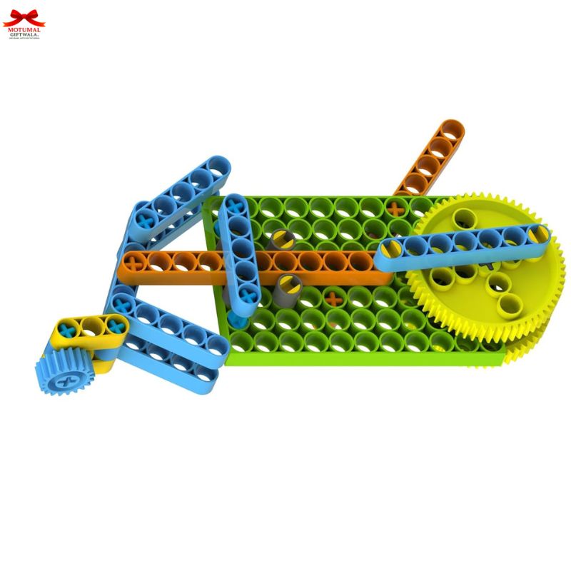 Colorful toy construction set on a white background