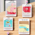  Front view of blue candy shop piggy bank with password lock and decorations