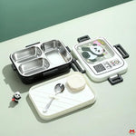 Bento box with panda design on a light green background
