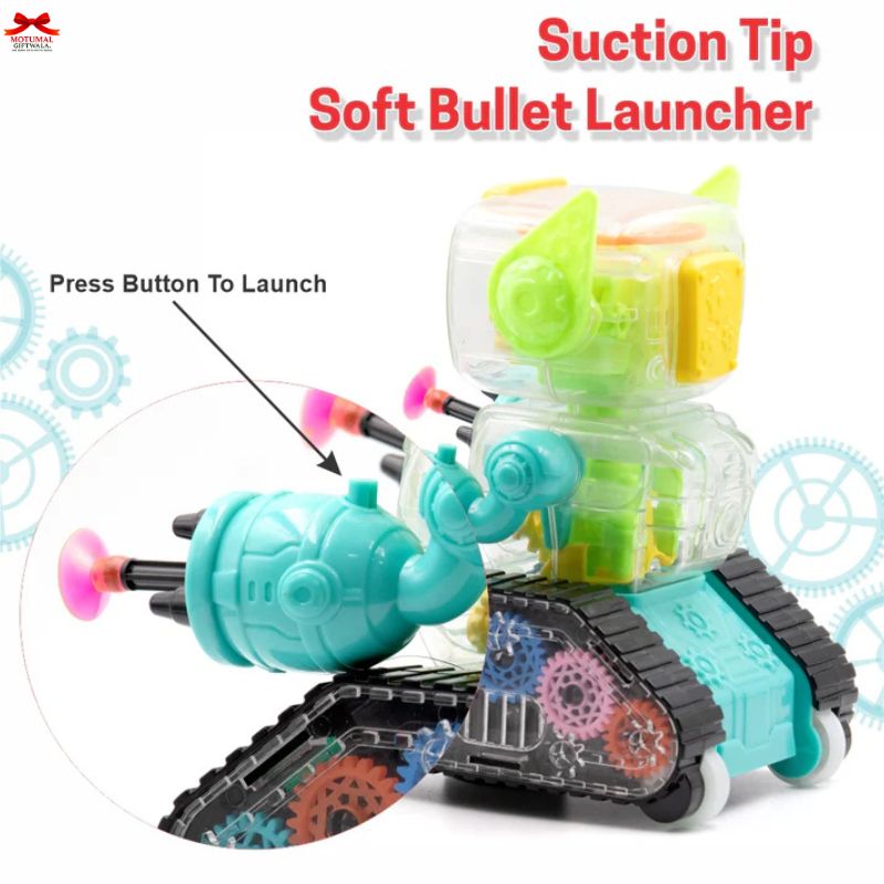 Toy vehicle with suction tip soft bullet launcher on a white background