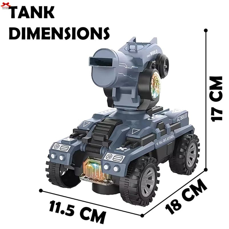 Disk Launcher Armoured Tank Toy for Kids – Light, Sound & Shooting Discs Action