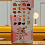 Product accessories packaging with illustrations of kitchen items on a pink background