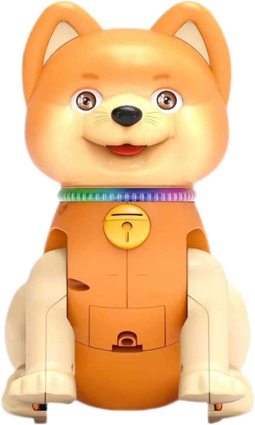 Toy figure of a fox-like character with a robot design on a white background