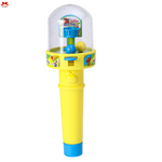 Yellow toy basketball hoop with transparent dome on a white background