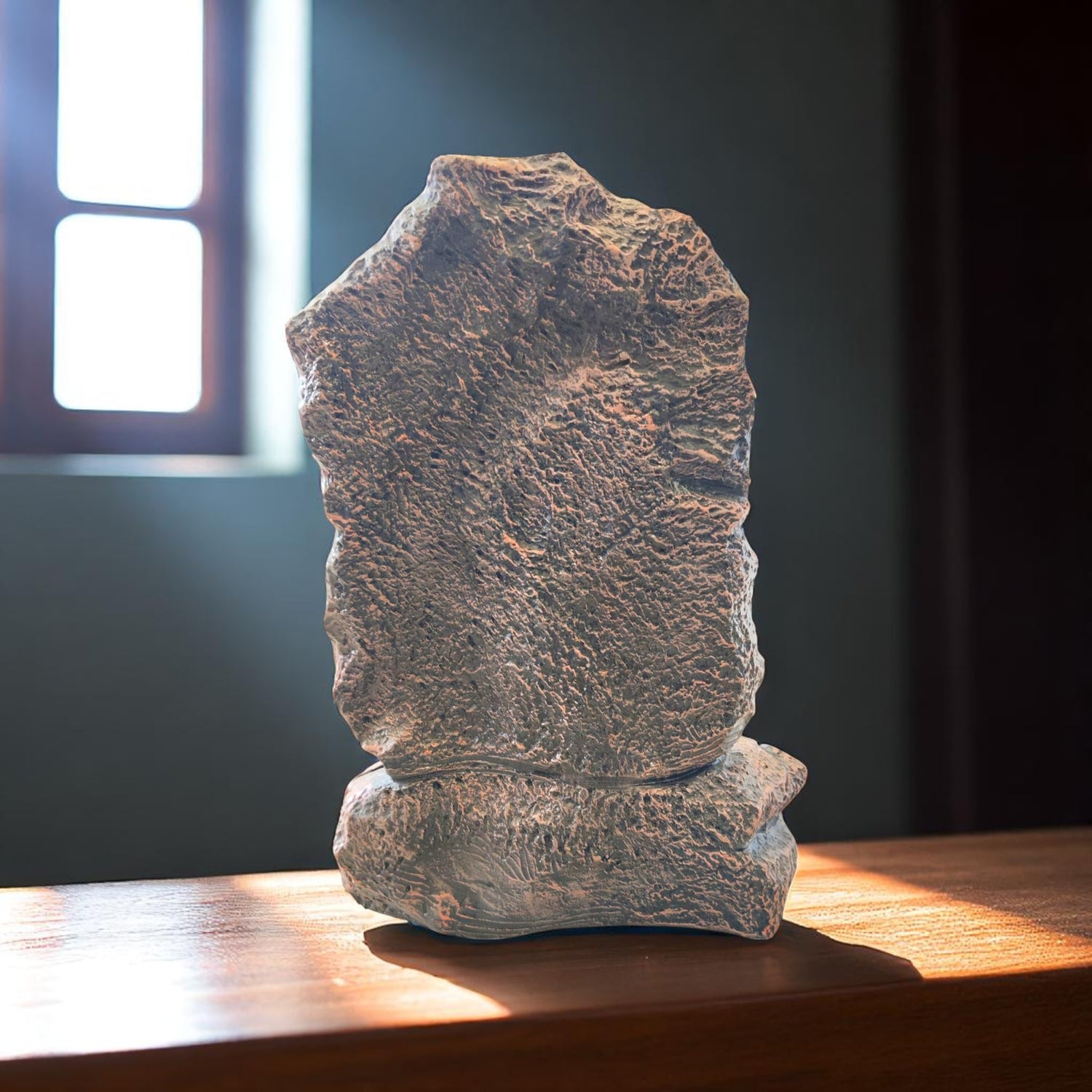 Back view of Ganesha rock frame idol in natural texture