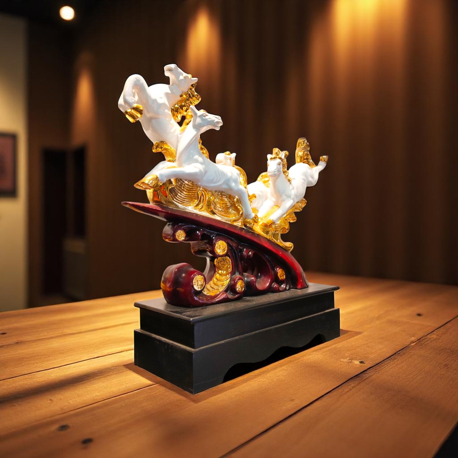  Luxury horse showpiece placed on table for home or office decor