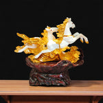 Artistic Angle of Twin Golden Horse Showpiece – Symbol of Success