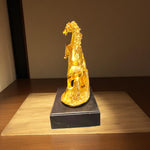  Back View of Glossy Golden Horse Statue