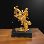 Majestic golden knight showpiece for home and office desk decor