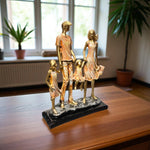 "Walk of Togetherness – Emotional Family Resin Showpiece with Painted Texture"