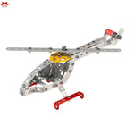 Metallic mechanical arm structure on a white background