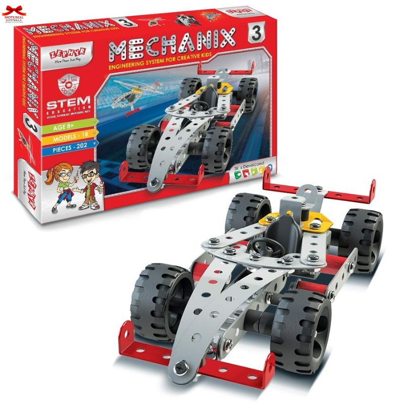 Mechanix STEM engineering toy set with packaging on a white background