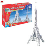 Mechanix Eiffel Tower model kit with packaging on a white background