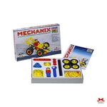 Mechanix plastic engineering construction set with packaging on a white background