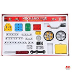 Mechanix toy tool set packaging with various tools and components on a white background