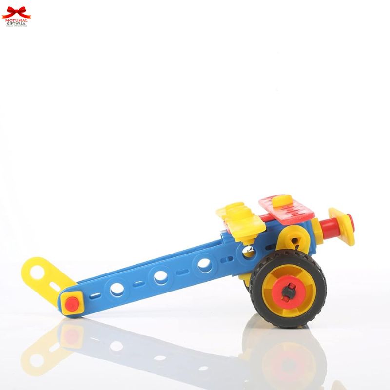 Colorful toy construction set on a white background