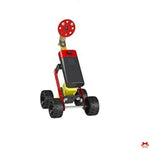 Small vehicle with a remote control on a white background