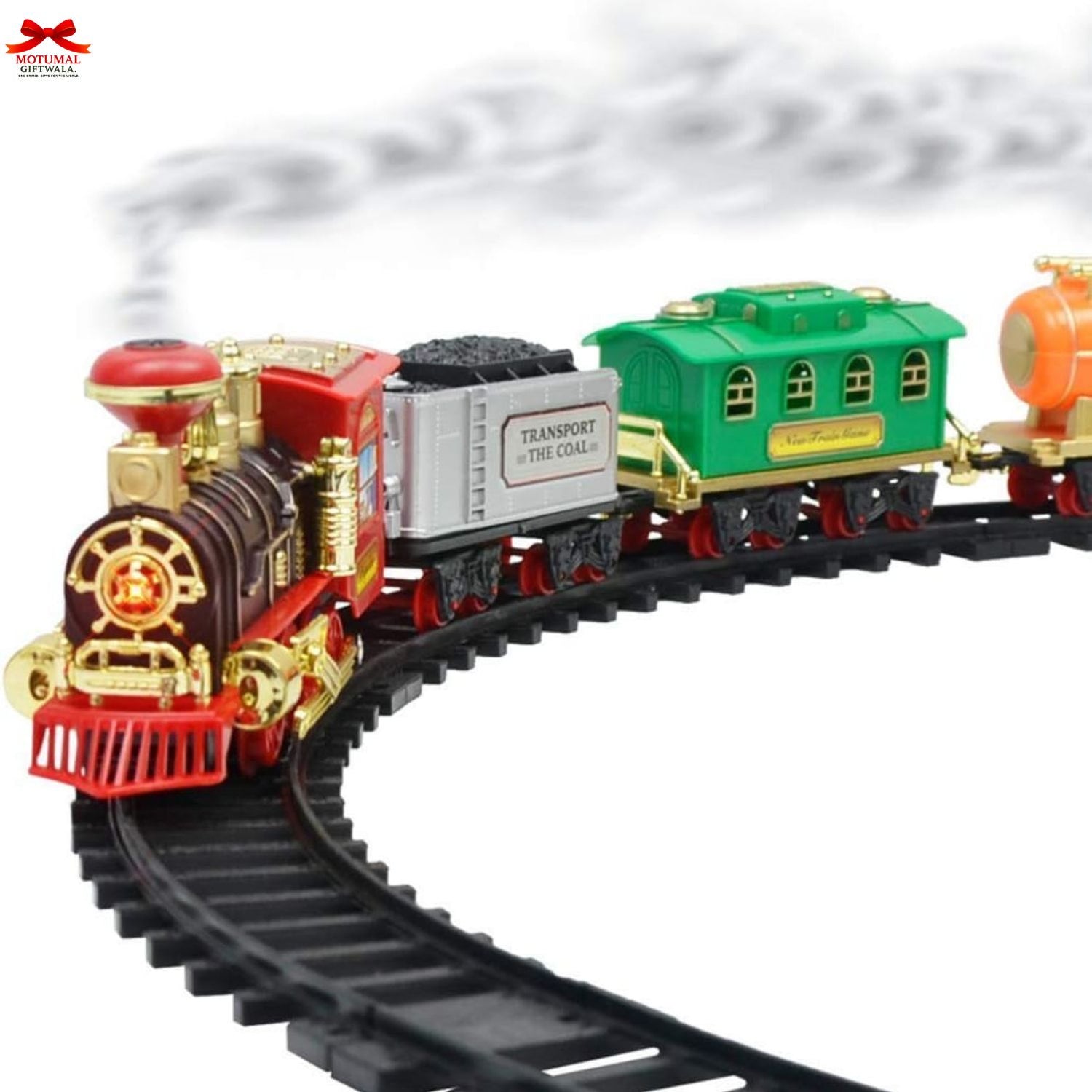 Kids Fest Choochoo Super Classical Toy Train – Battery Operated, Emits Real Smoke with Light & Sound Track Set for Kids 4+