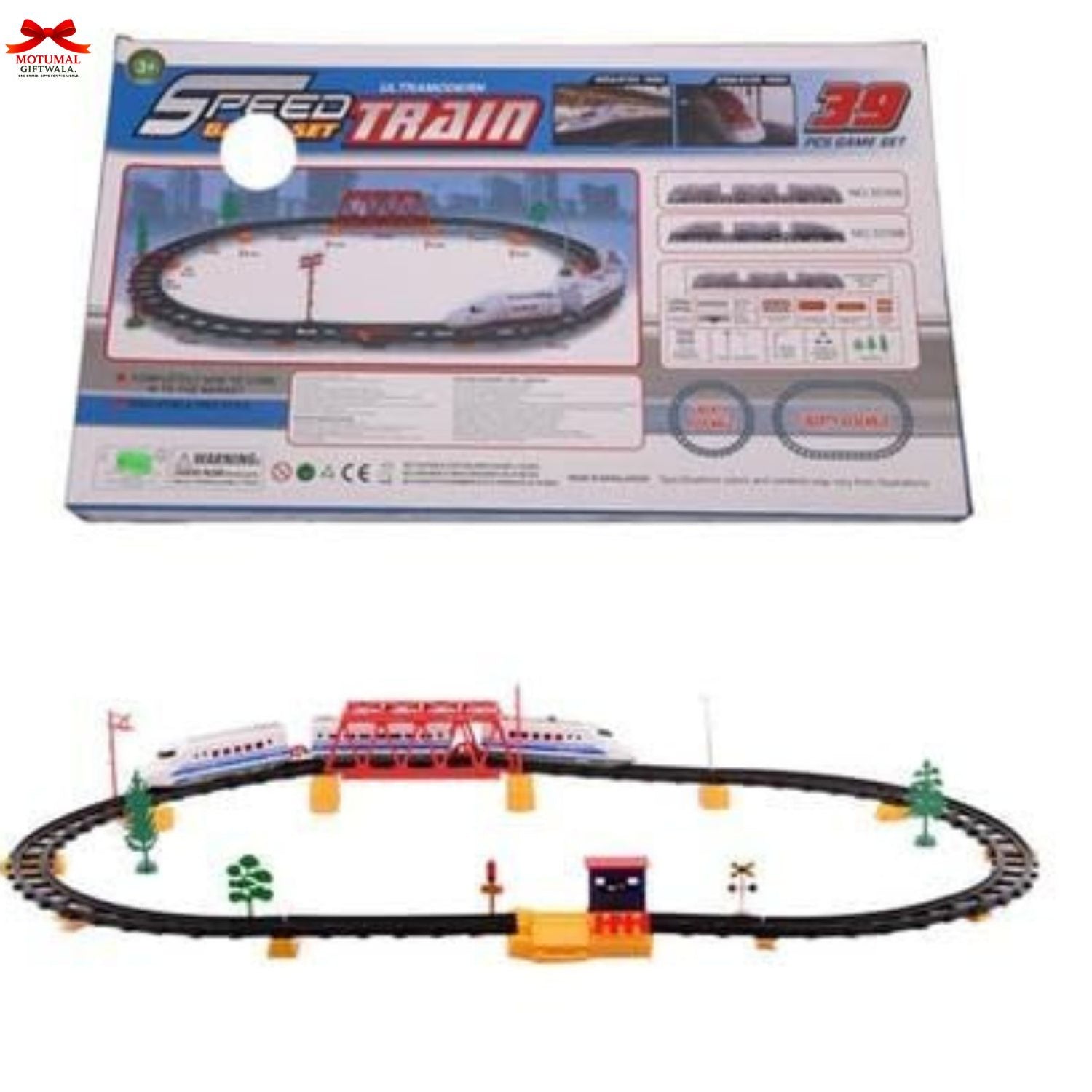 Prancing Unicorn High-Speed Train Track Set Toys for Kids (Ages 4-7) - Battery Operated, 39 Pcs, Multicolor