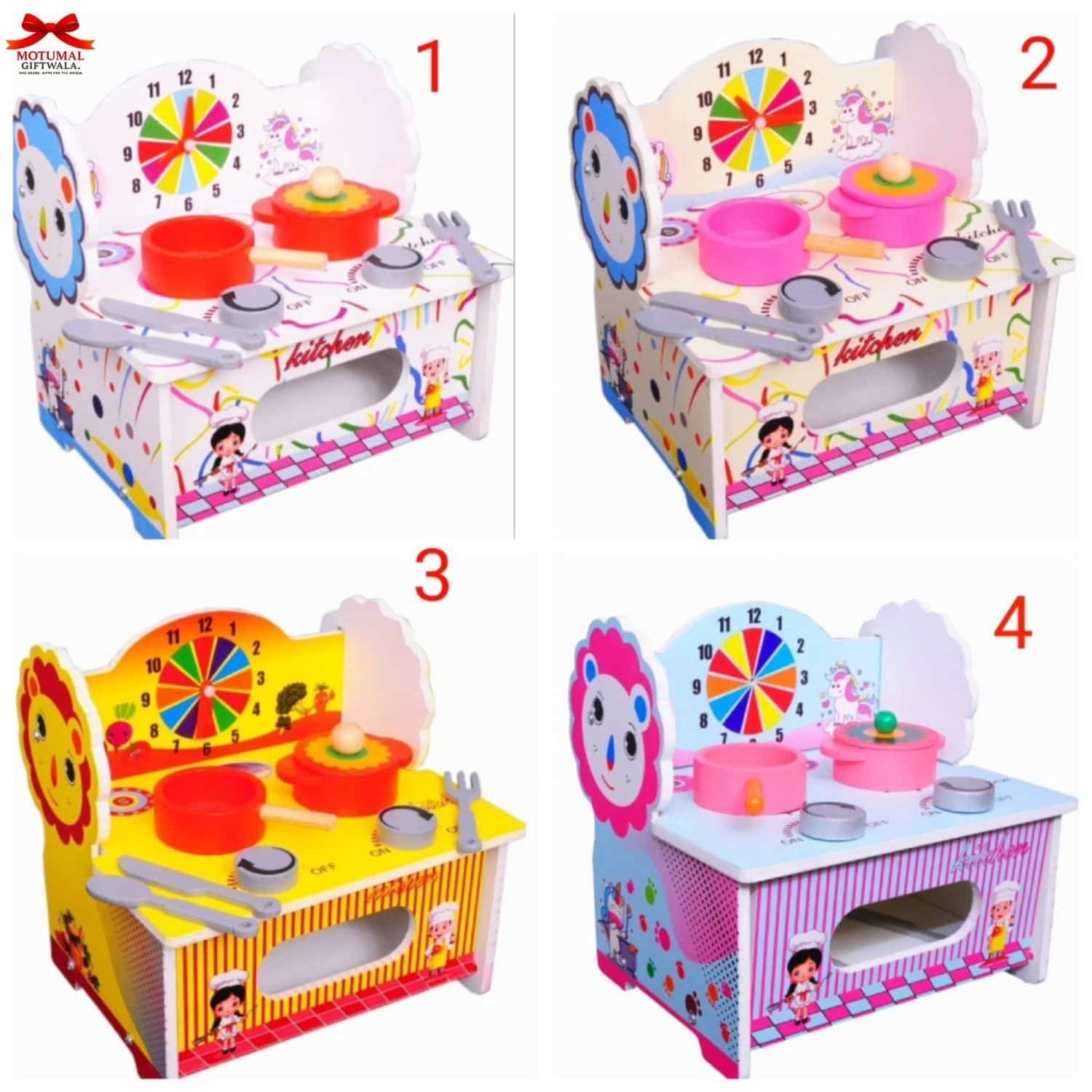 My First Kitchen Set with Apron & Chef Cap by Simarr – Compact Wooden Cooking Toy