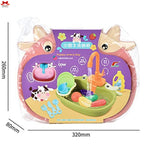 Children's toy set with cow design packaging, including a cow-shaped faucet and sink.