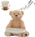 Plush teddy bear with a music sheet on a white background