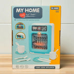 Back packaging of My Home Little Chef Dream Dish Washing Machine toy showing product features and accessories.