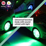 Toy car with sound and light effects on a dark background