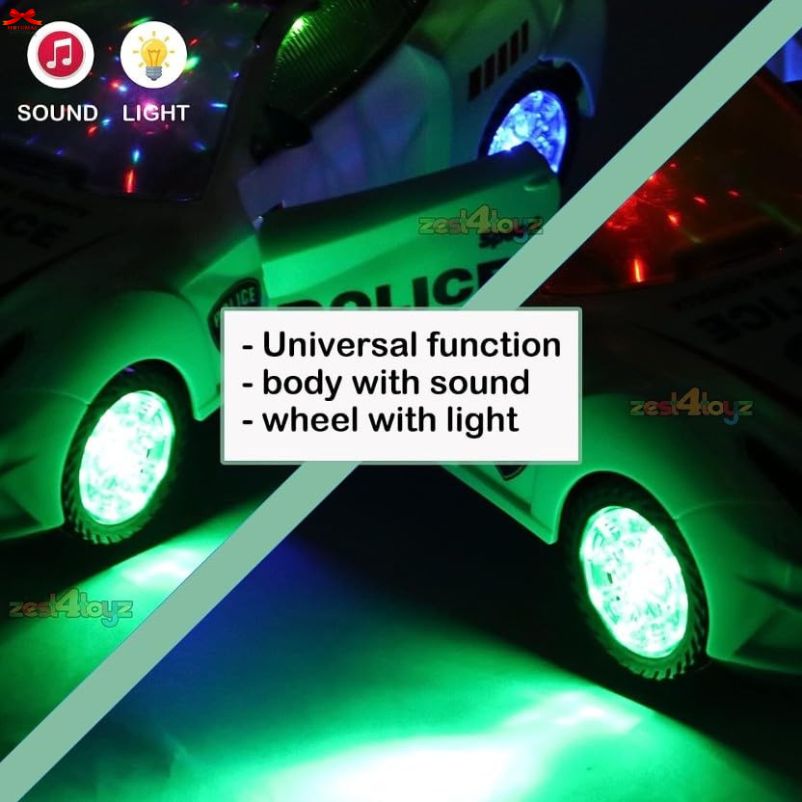 Toy car with sound and light effects on a dark background